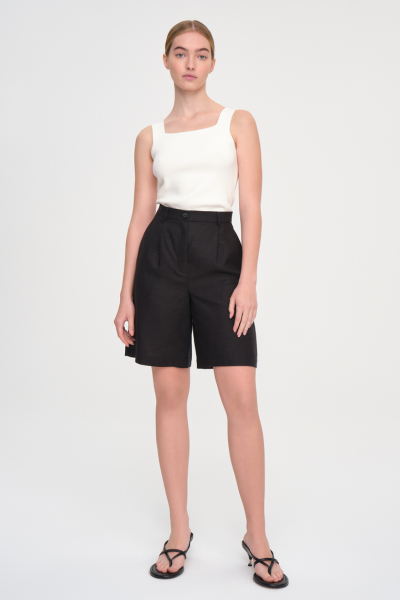 Льняные шорты FASHION REBELS, цвет: Чёрный, FR23SS1SH1W350B со скидкой купить онлайн