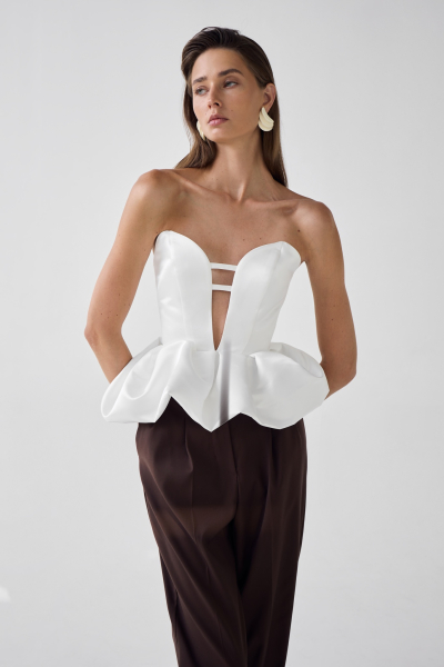 Топ-корсет из тафты Shtripling, цвет: белый, SHTOP003WHT купить онлайн