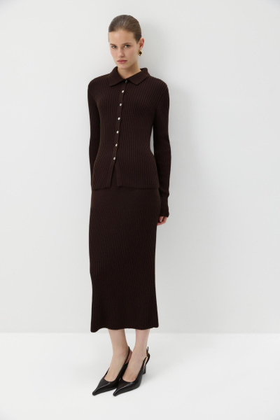 Джемпер-поло с пуговицами Charmstore, цвет: коричневый,  купить онлайн