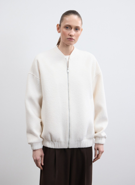 Бомбер из пальтовой ткани