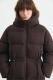 Пуховик средней длины из шерсти Daisyknit, цвет: коричневый,  купить онлайн