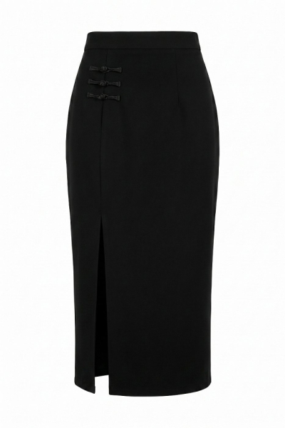 Юбка-макси с декоративной застежкой