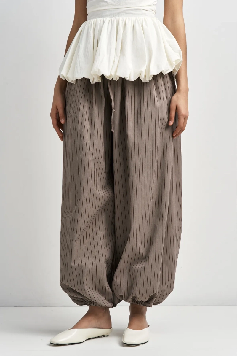 Брюки-алладины в полоску в цвете Капучино Erist store, цвет: капучино, НФ-00003517 купить онлайн