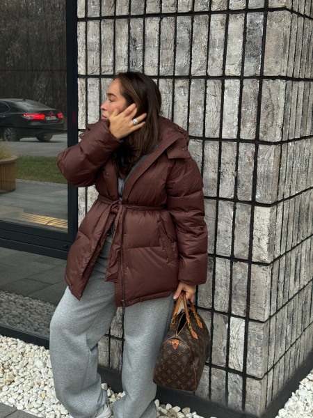 Куртка с наполнителем из пуха и пера Ricoco, цвет: Кофейный, 5008/3 купить онлайн