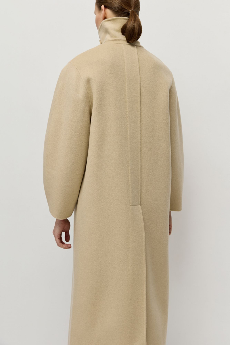 Пальто из шерсти мериноса AROUND, цвет: бежевый, 210_72M12 купить онлайн