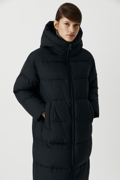 Пальто макси утепленное Charmstore, цвет: Черный, 506-16889-880 купить онлайн