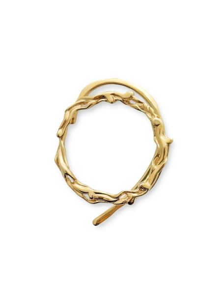 Серебряная серьга-кафф корни «Васюганские болота»