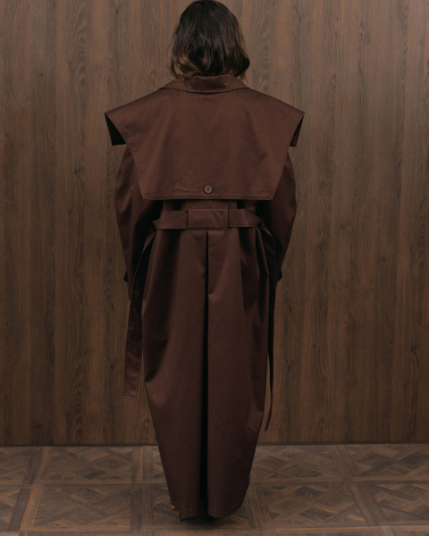 Длинный тренч YONSRU, цвет: коричневый,  купить онлайн