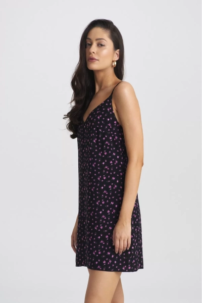Платье мини на регулируемых бретелях Floral Black