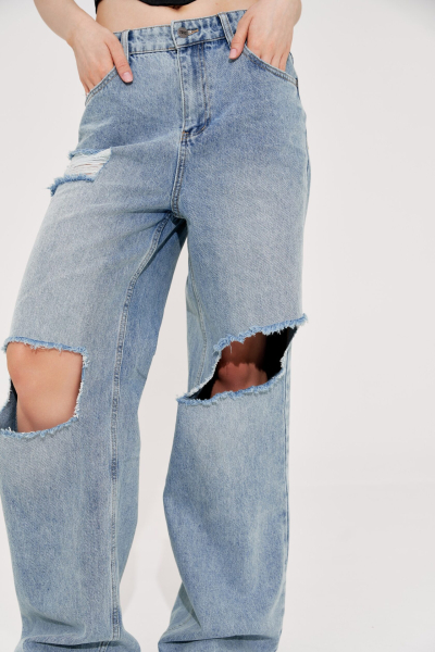 Джинсы MAMA NE POYMET CUTS BLUE YONS, цвет: голубой, YO-402 купить онлайн
