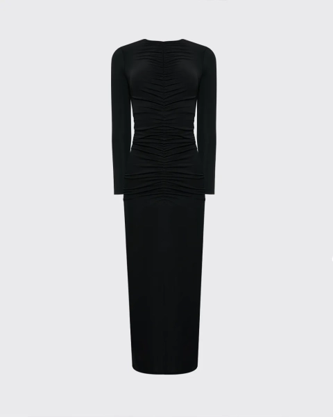 Платье со сборкой ASIA ST 71, цвет: Черный, AST71.DRESS-PLEATED-BL купить онлайн