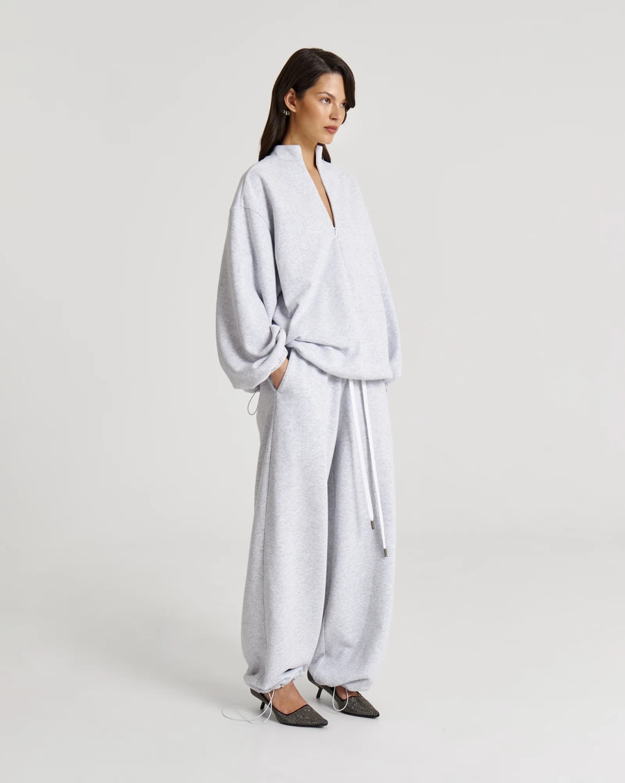 Брюки с эффектом велюра LIGHT GRAY Anmuse, цвет: Светло-серый,  купить онлайн