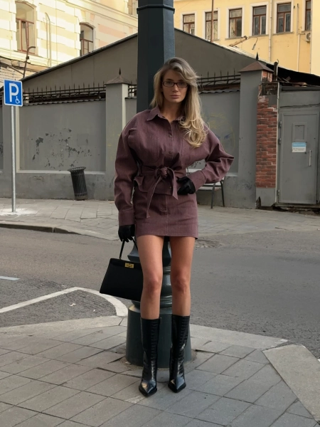 Костюм из денима Fabrik Atelier, цвет: Бордовый, SYCDZHBOR купить онлайн