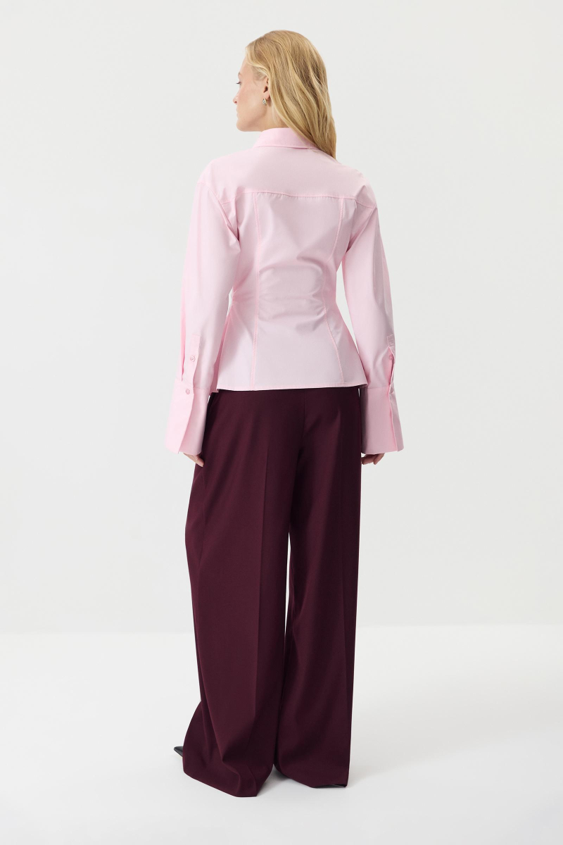 Рубашка приталенная из хлопка Charmstore, цвет: розовый, 112-45546-221 купить онлайн