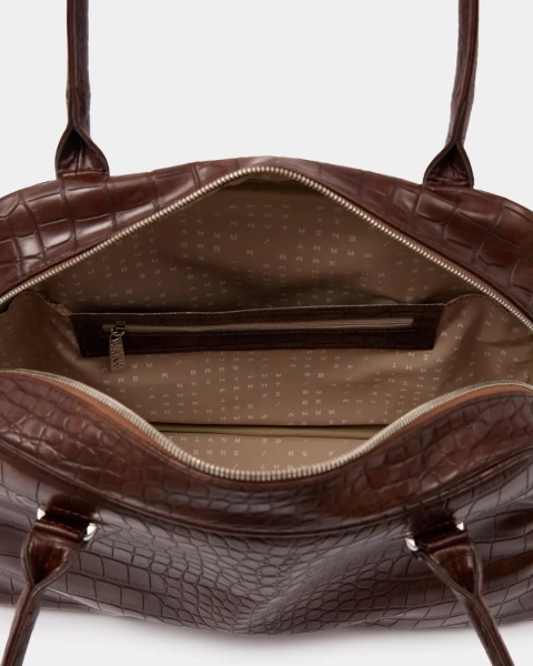 Сумка боулер Arny Praht, цвет: коричневый крокодил  купить онлайн