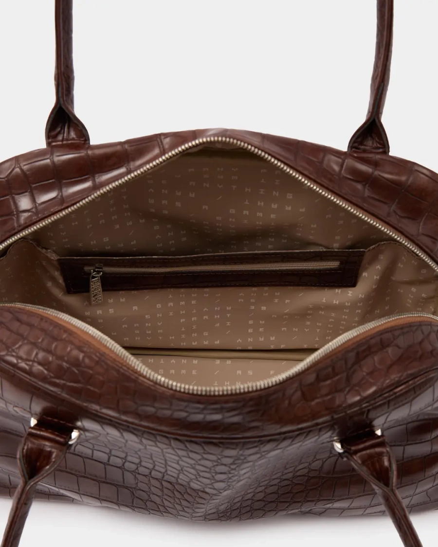 Сумка боулер Arny Praht, цвет: коричневый крокодил  купить онлайн