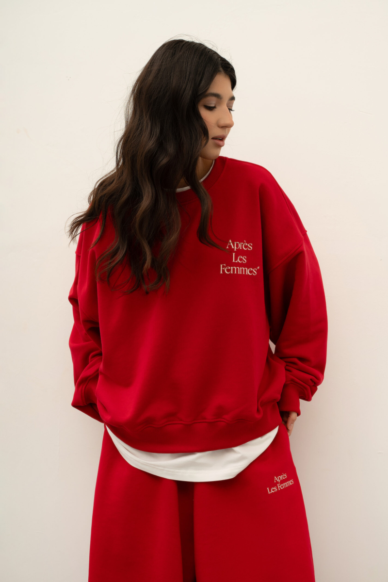 Свитшот с принтом TRES, цвет: красный, НФ-00000505 купить онлайн