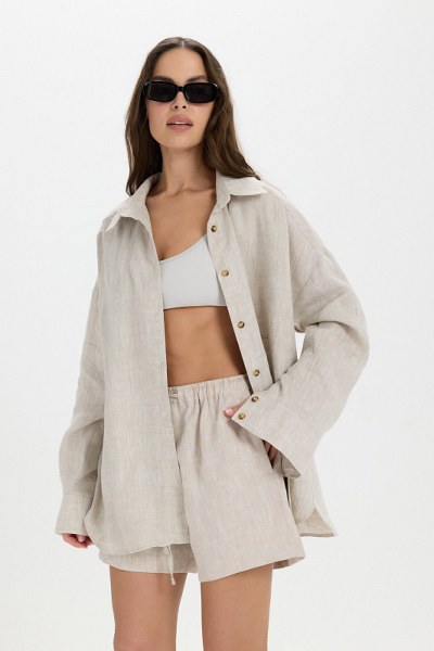 Шорты лен ABDA, цвет: бежевый, 622601003502 купить онлайн