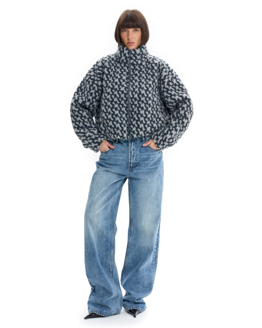 Бомбер Паттерн укороченный Suborbia, цвет: серый, 006925 купить онлайн