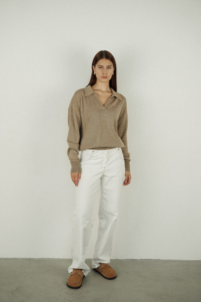 Поло из мериноса Y.SO, цвет: BEIGE,  купить онлайн