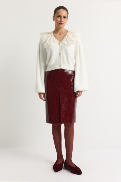 Кардиган с кружевным воротником TOPTOP, цвет: молочный, TTS.051.18653.120 купить онлайн