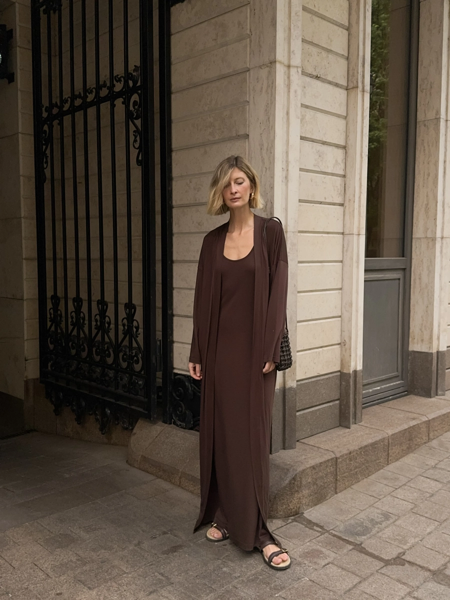 Платье-майка из трикотажа VELVET, цвет: шоколадный, 00-00004988 купить онлайн
