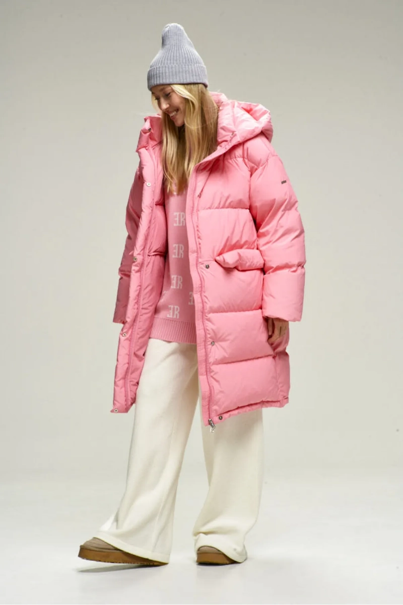 Пуховик удлиненный Pink Erist store, цвет: розовый, НФ-00002828 купить онлайн