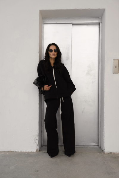 Брюки прямые с начёсом Soft MINI, цвет: Черный, НФ-00000438 купить онлайн