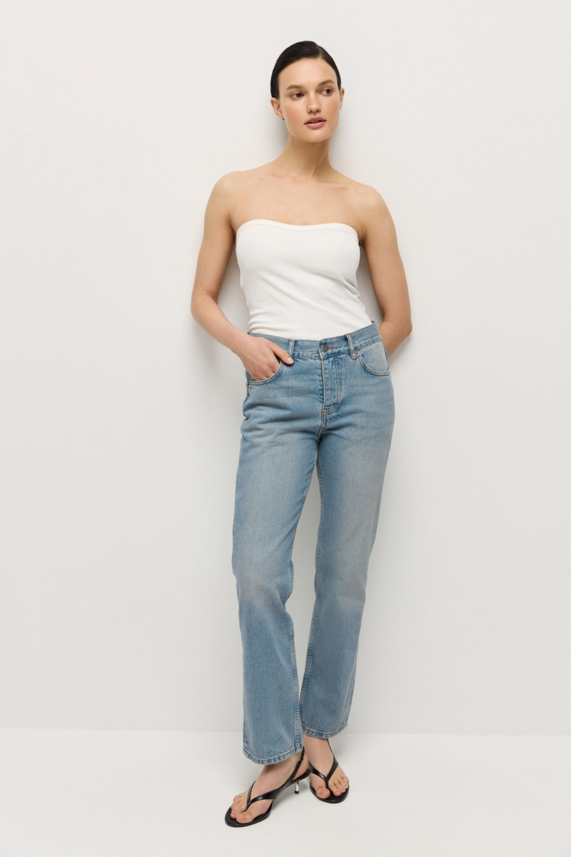 Джинсы прямые на пуговицах AROUND, цвет: голубой, 282_67C01 купить онлайн