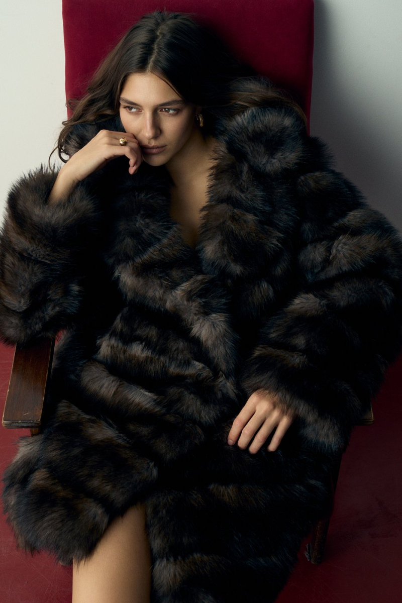 Шуба удлинённая с поясом SODAMODA, цвет: коричневый, 15793 купить онлайн