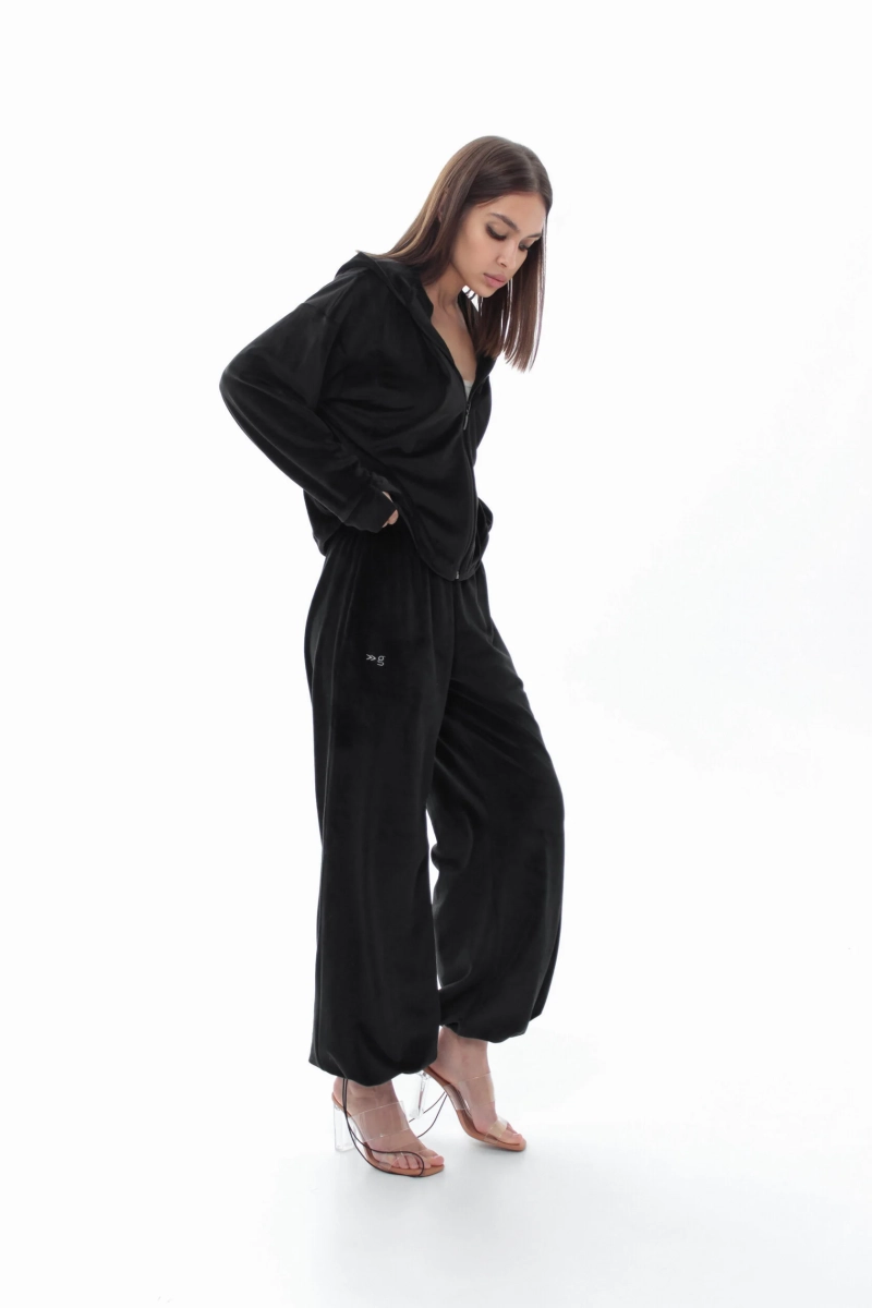 Бомбер Velour с капюшоном GARCHIT, цвет: Черный, GARVelBombKapBlack купить онлайн