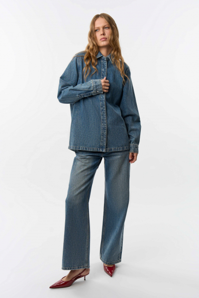 Рубашка Edith FASHION REBELS, цвет: синий FR24FW2SH400W310MB |новая коллекция купить онлайн