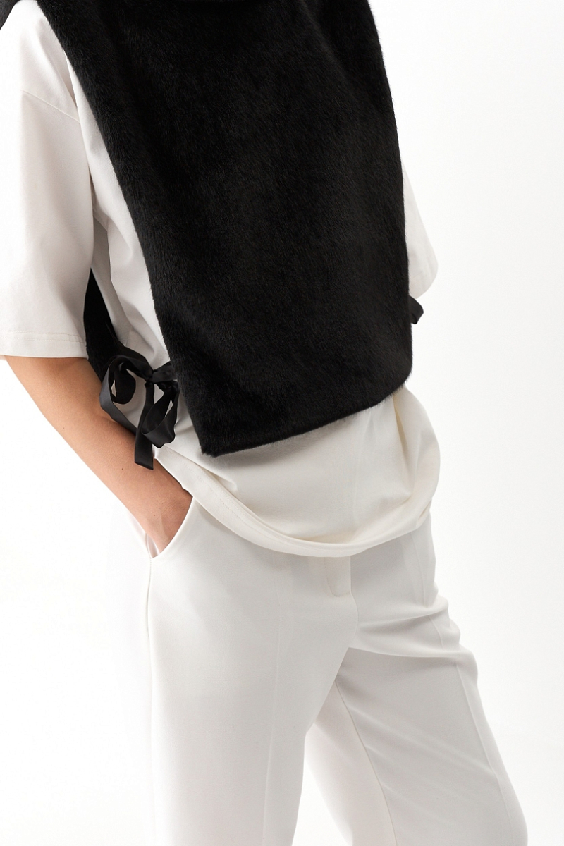 Манишка из искусcтвенного меха Ricoco, цвет: Черный 4097/1 купить онлайн