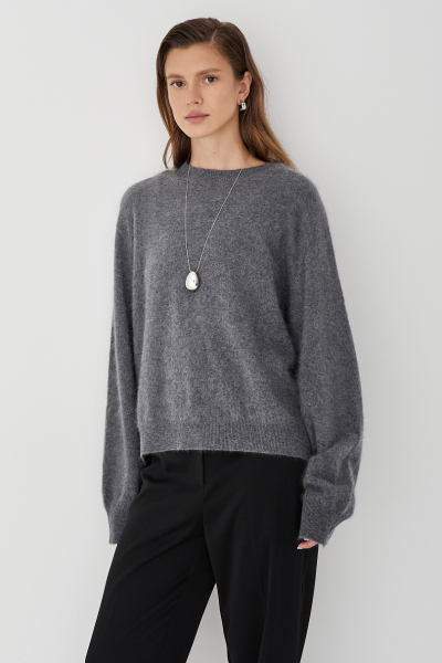 Свитер пушистый из 100% шерсти Ricoco, цвет: серый, 6099/3 купить онлайн