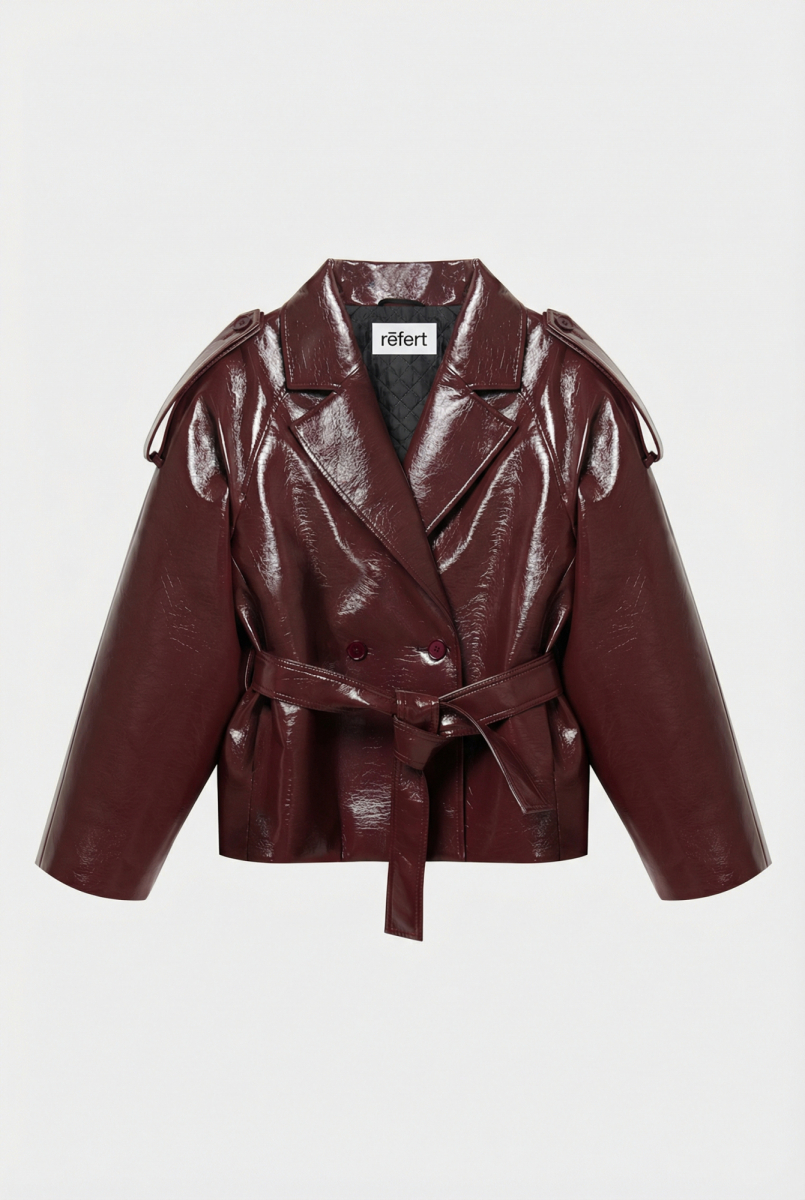 Куртка из эко-кожи с рукавом реглан