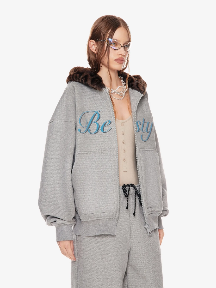 Худи на молнии с принтом POST POST SCRIPTUM, цвет: серый меланж, 1105.000.00.02.214 купить онлайн