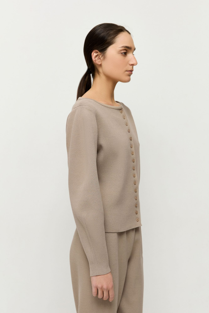 Кардиган приталенный из вискозы AROUND, цвет: Серо-бежевый, 252_36V03 купить онлайн