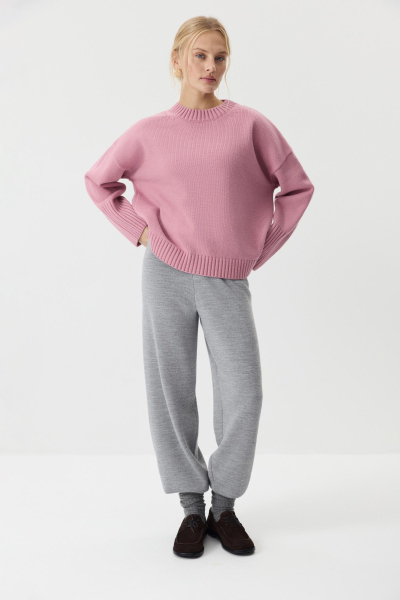 Джемпер из шерсти мериноса с круглым вырезом Charmstore, цвет: розовый, 303-45398-221 купить онлайн