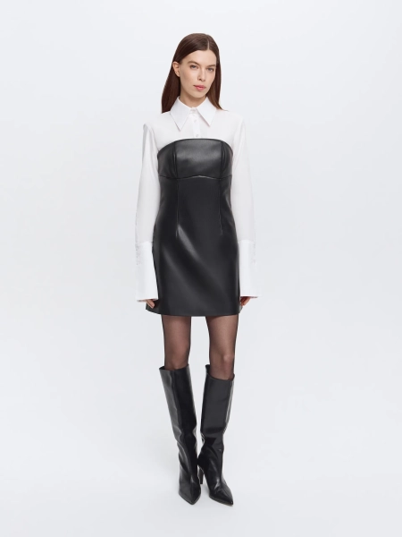 Платье из экокожи ANNA PEKUN, цвет: Черный, 20.2632.900 купить онлайн