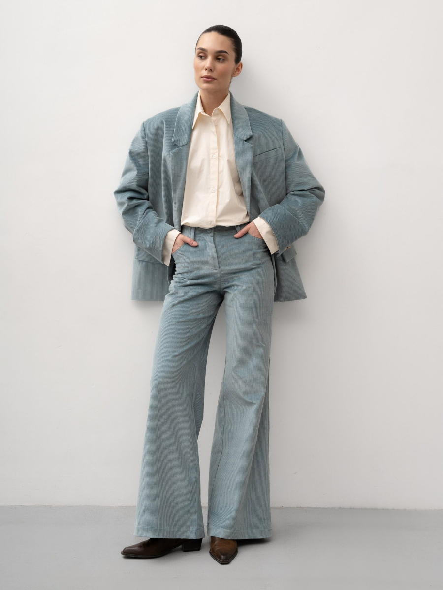 Брюки из вельвета TRES, цвет: голубой, НФ-00002717 купить онлайн