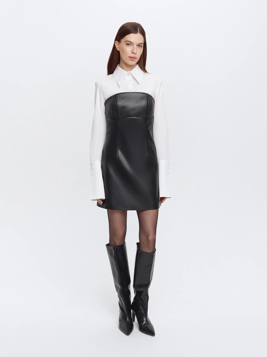 Платье из экокожи ANNA PEKUN, цвет: Черный, 20.2632.900 купить онлайн
