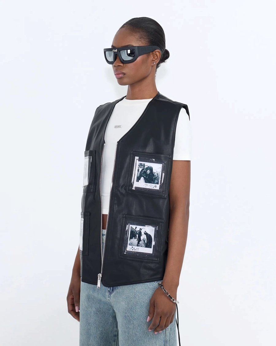 Безрукавка KINO POCKET VEST ECO LEATHER BLACK ASIA ST 71, цвет: Черный, Ast71.kino-pocket-vest-leather купить онлайн