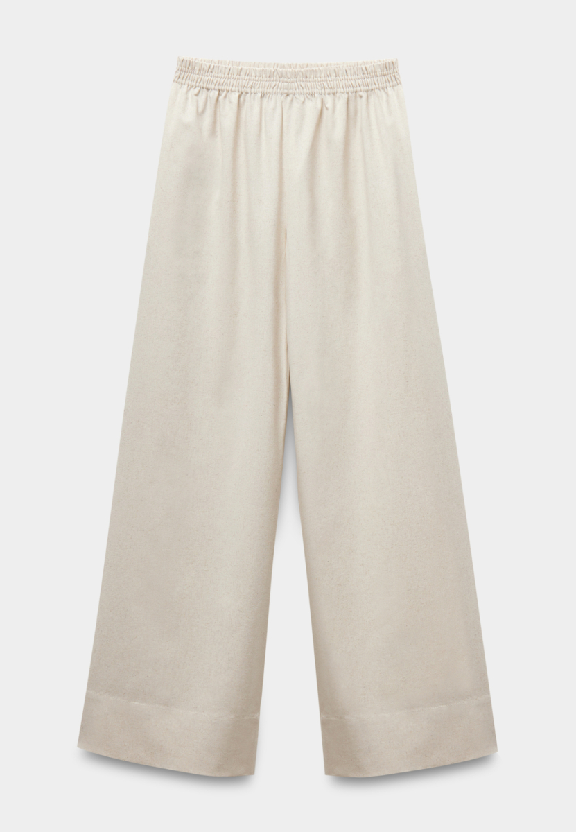 Брюки на резинке изо льна REFERT, цвет: молочный, 09-3806/1-2511 купить онлайн