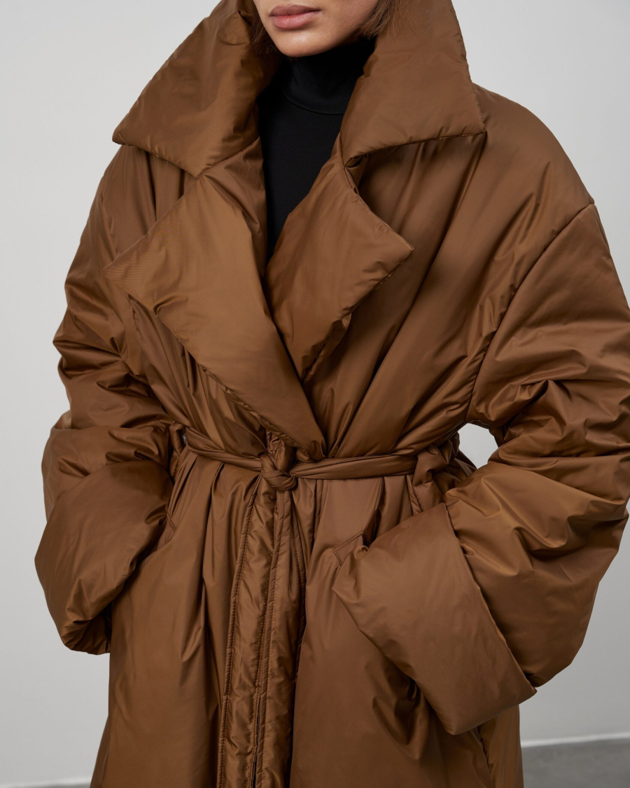 Пуховик PUFFER COAT TOFFEE YONS, цвет: коричневый, YO-703 купить онлайн