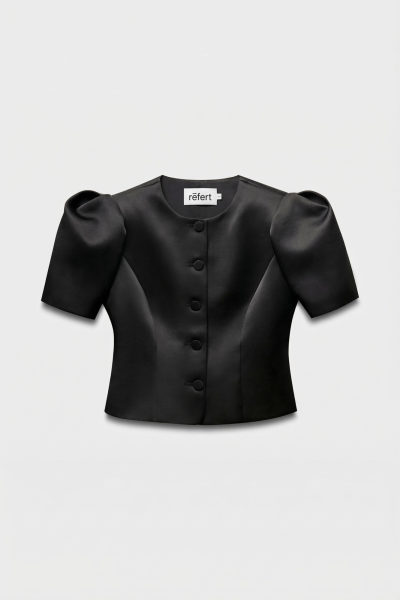 Жакет с объемными рукавами из сатина REFERT, цвет: Черный, 04-3860/2-2511 купить онлайн