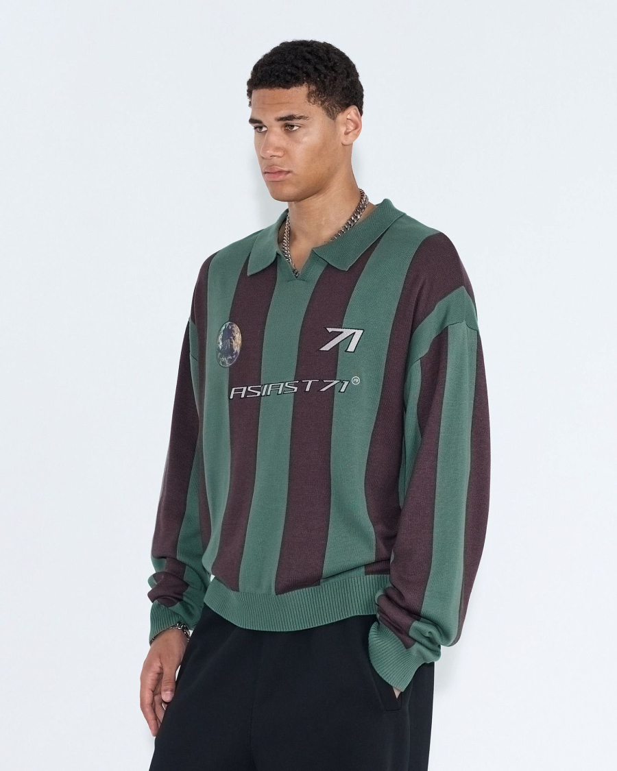 Поло KNIT JUVENTUS STRIPES GREEN ASIA ST 71, цвет: зеленый, Ast71.knit-polo-juventus-green купить онлайн