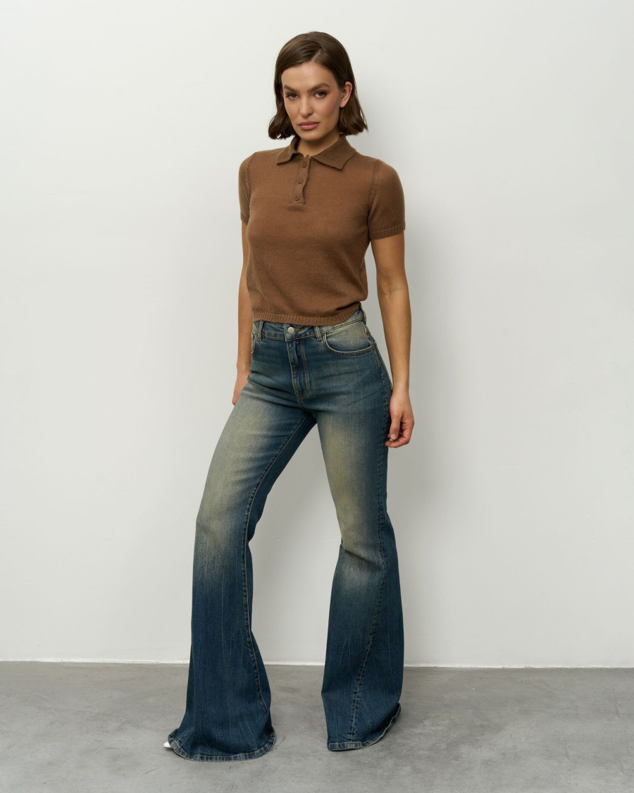 Вязаное поло YONSRU, цвет: шоколад, 832 купить онлайн