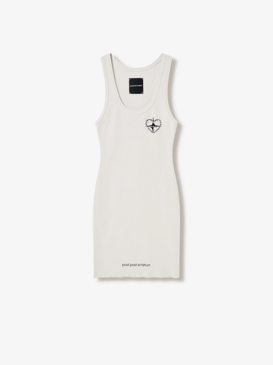 Платье в рубчик с принтом POST POST SCRIPTUM, цвет: гипсовый белый, 1108.000.00.01.101 купить онлайн