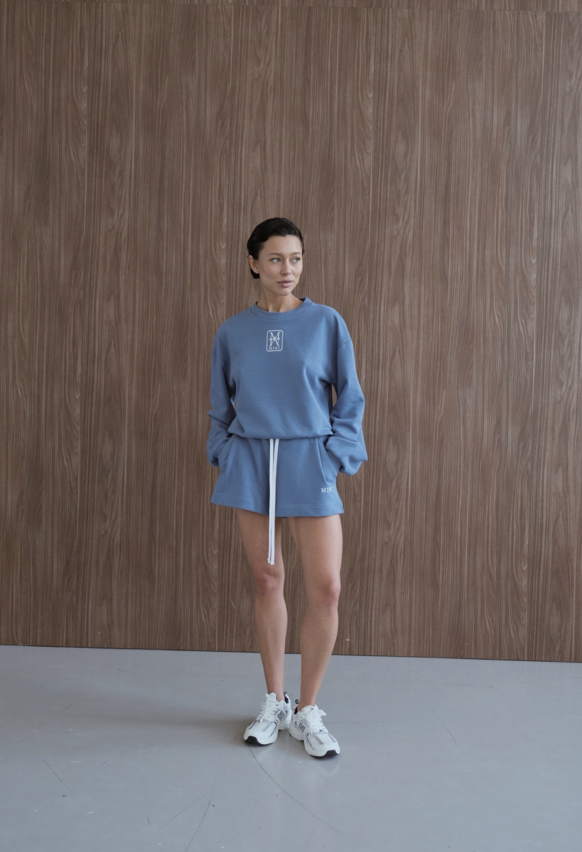 Свитшот укороченный "Воздух" Мини, цвет: индиго, НФ-00000473 купить онлайн