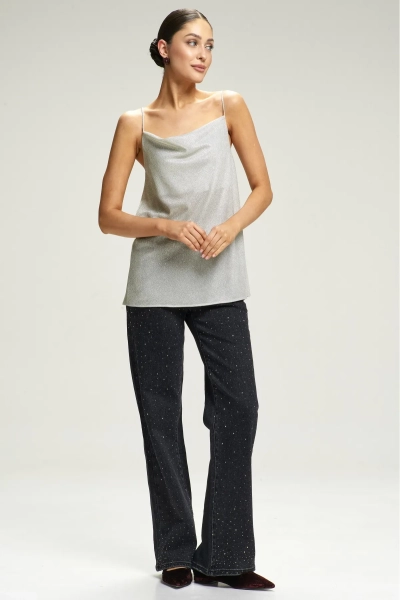 Топ на тонких бретелях Shine Bright Erist store, цвет: Серебряный, НФ-00002951 купить онлайн